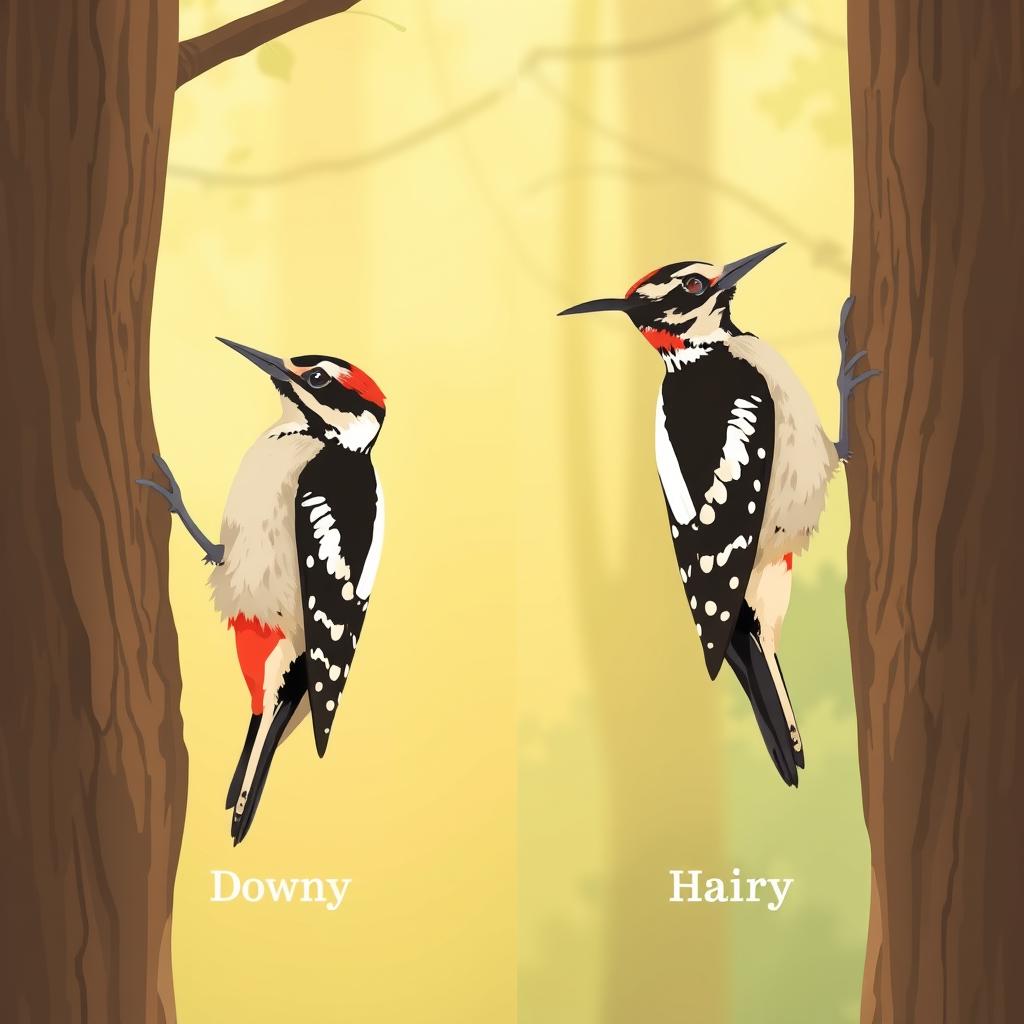 downy woodpecker hairy woodpecker