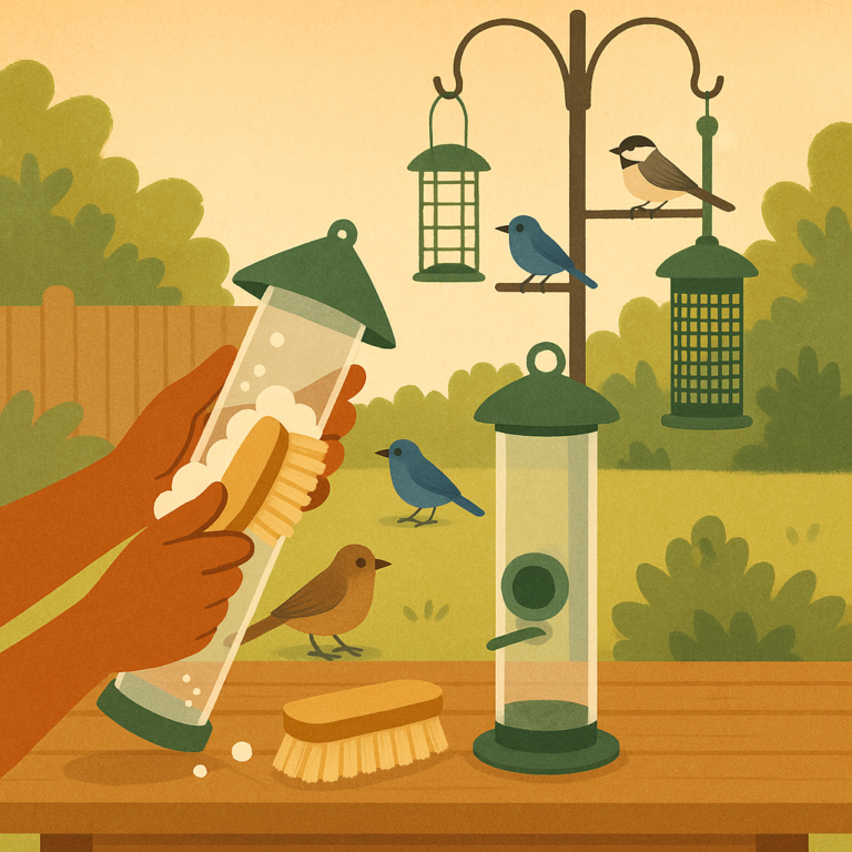 clean bird feeders