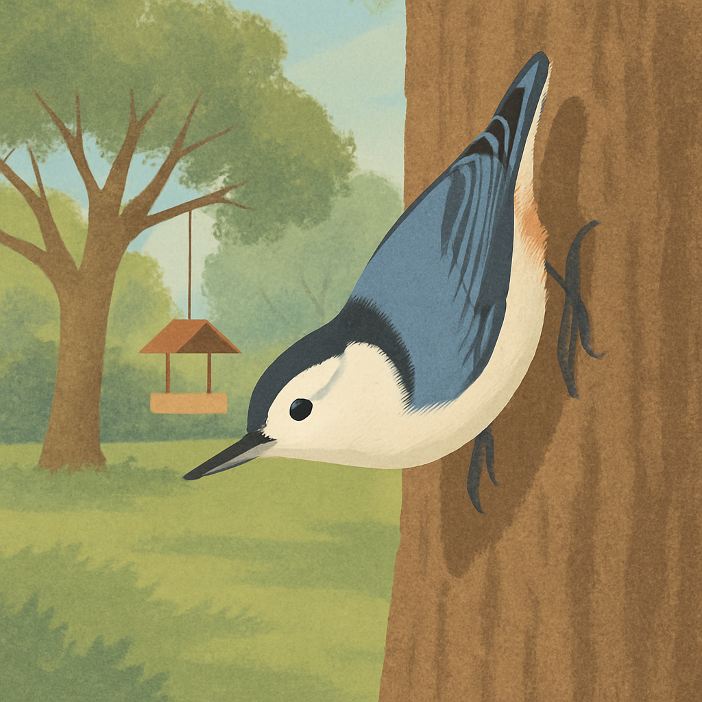 White-Breasted Nuthatch: The Upside-Down Tree Walker